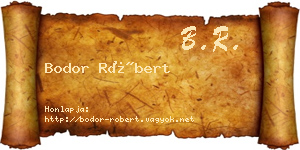 Bodor Róbert névjegykártya